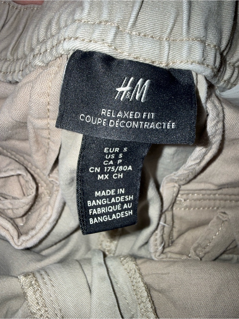 H&M Men’s Small Light tan Cargo Pants - EUC - Picture 7 of 9